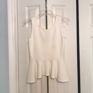 White peplum top